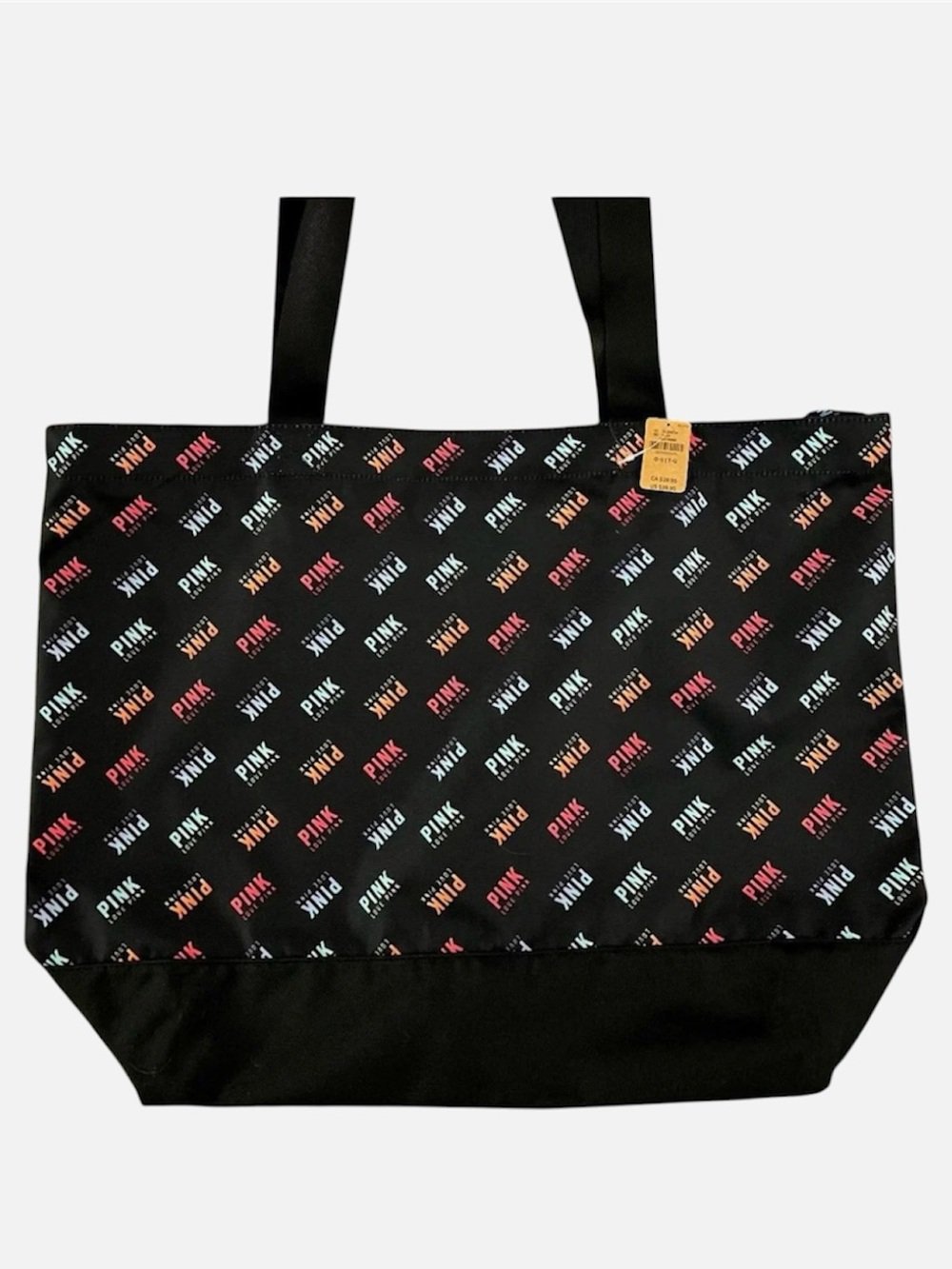 Victoria’s Secret Weekender Tote Rainbow Love Pink Zipper Pocket Black Pride NWT